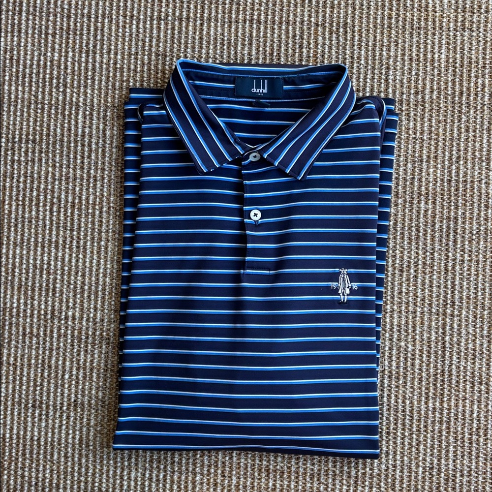 Men's Dunhill Striped Golf Polo Size L